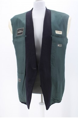 Veste Giorgio Armani bleu marine en laine vintage