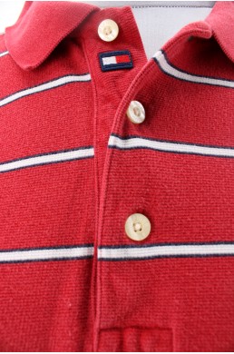 Polo crop top Tommy Hilfiger Golf rouge en coton vintage