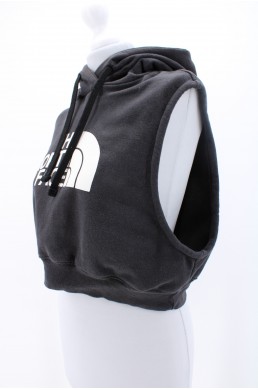 Sweat capuche crop top North Face noire en coton