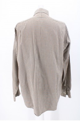 Chemise Vichy Polo by Ralph Lauren Regent Classc Fit marron et blanc