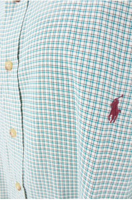 Chemise Ralph Lauren blanc et vert vintage