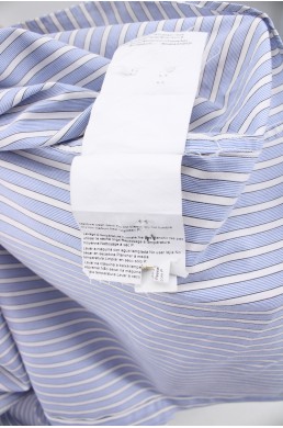 Chemise Hugo Boss bleu ciel et blanc en coton vintage étiquette
