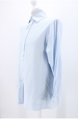 Chemise Michael Kors blanc et bleu ciel en coton