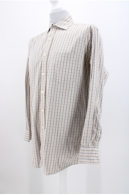 Chemise Michael Kors blanc gris beige en coton