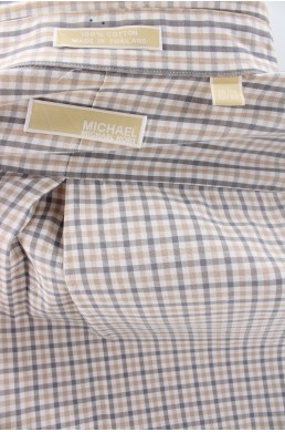 Chemise Michael Kors blanc gris beige label