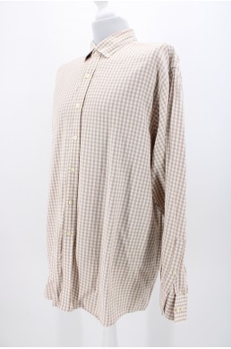 Chemise Michael Kors blanc et beige en coton