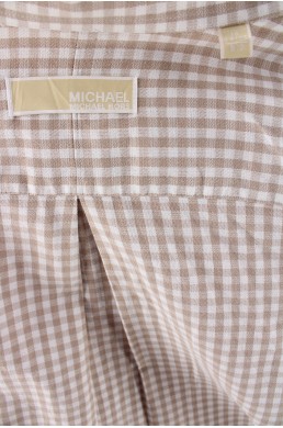Chemise Michael Kors blanc et beige label