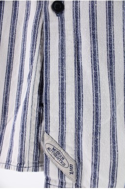 Chemise Levi's Two Horse Brand blanche avec rayures bleu en coton vintage