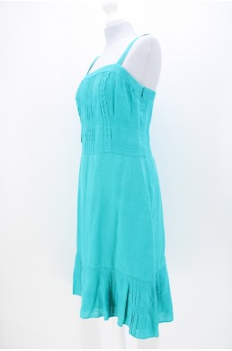 Robe Ann Taylor bleu turquoise en lin