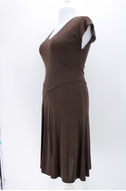 Robe doublée Lauren by Ralph Lauren marron chocolat vintage