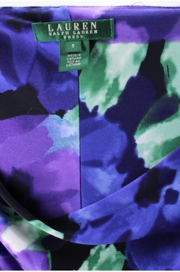 Robe doublée Lauren by Ralph Lauren bleu, violet et vert label