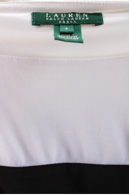 Robe doublée Lauren by Ralph Lauren Dress noir et blanc label
