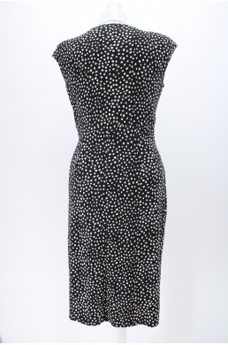 Robe Lauren by Ralph Lauren Dress noire à pois blanc