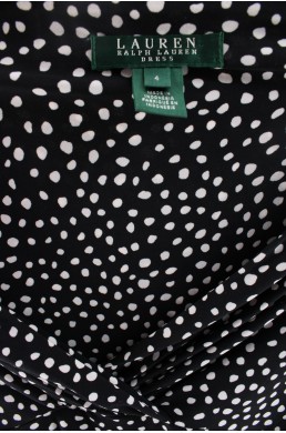 Robe Lauren by Ralph Lauren Dress noire à pois blanc label