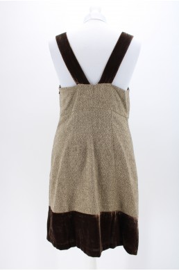 Robe Michael Kors marron beige effet métallisé