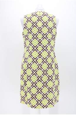 Robe doublée Michael by Michael Kors blanc, vert anis et marron