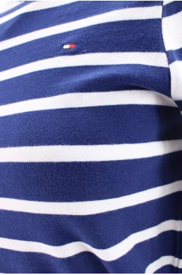 Robe Tommy Hilfiger blanc et bleu marine en coton