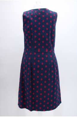 Robe Tommy Hilfiger bleu marine motif à pois rose magenta
