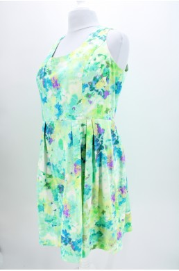 Robe Calvin Klein verte multicolore