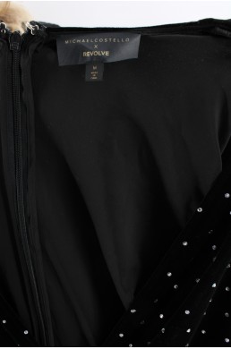 Combinaison jumpsuit Lulu by Michael Costello X Revolve en velours noir vintage