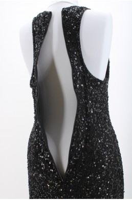 Robe perlée Laurence Kazar noir vintage