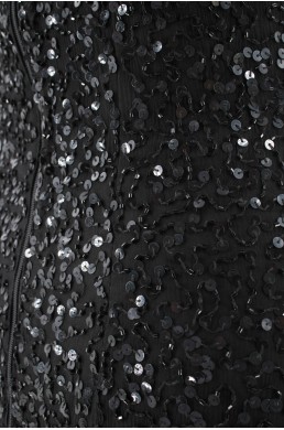 Robe perlée et pailletée (sequin and beads) Laurence Kazar noir made in india en soie