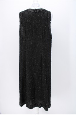 Robe perlée (beads) Laurence Kazar noir - Made in India
