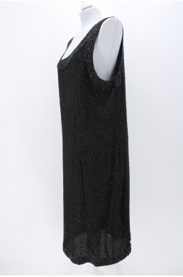 Robe perlée (beads) Laurence Kazar noir en soie