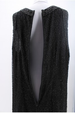 Robe perlée (beads) Laurence Kazar noir - Made in India en soie