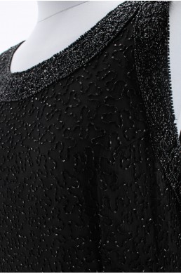Robe perlée (beads) Laurence Kazar noir vintage