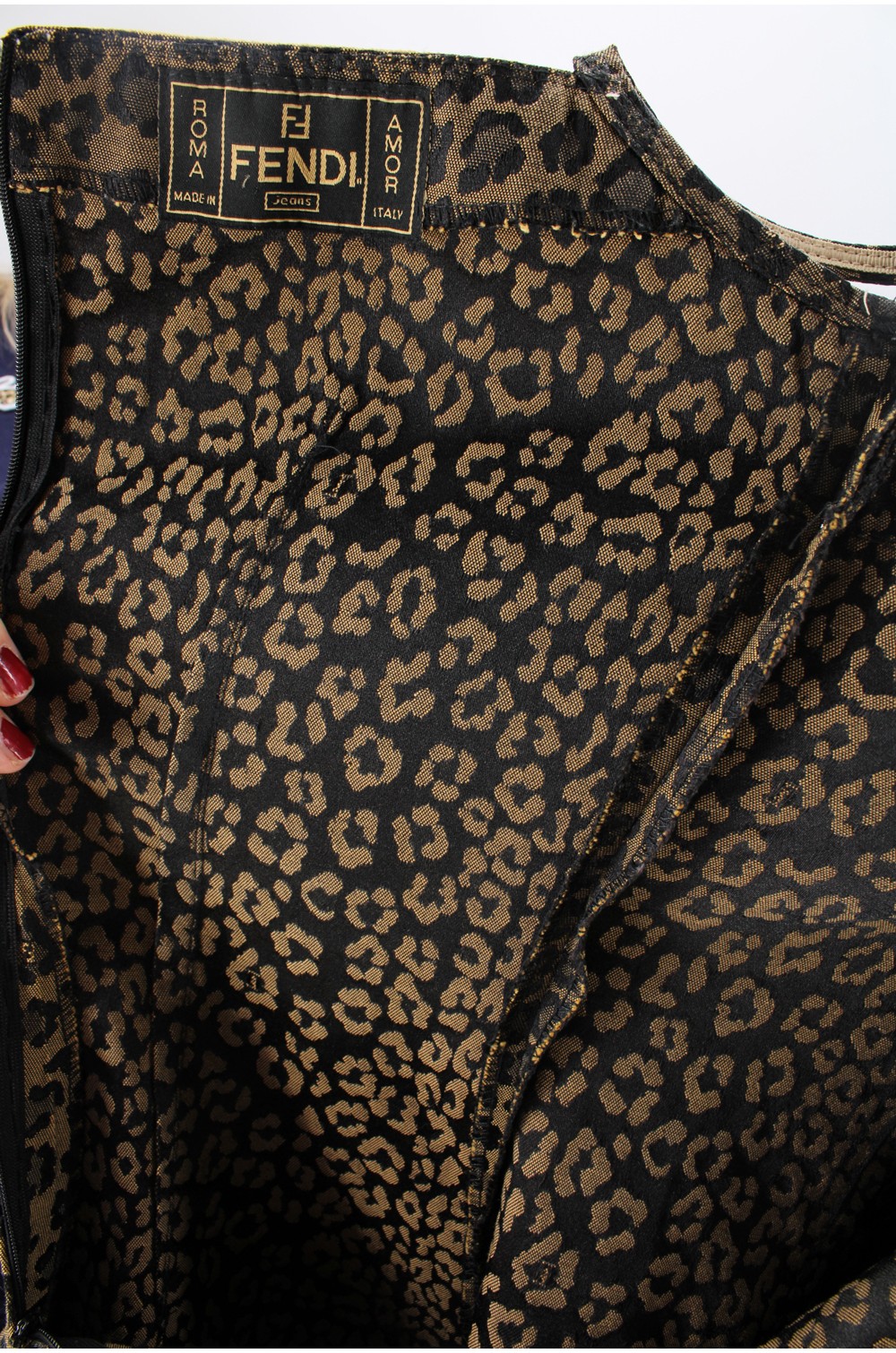 Robe Fendi Roma léopard Italy / Vêtement occasion vintage friperie