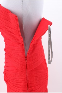 Robe de soirée doublée Vera Wang White Red rouge vintage