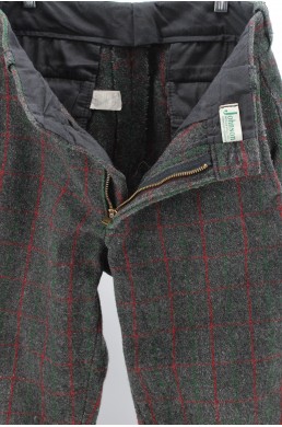 Pantalon Johnson Woolen Mills gris Adirondack plaid en laine
