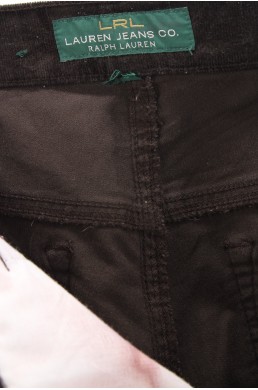 Pantalon Velours côtelé Corduroy Lauren Jeans Co. by Ralph Lauren noir en coton vintage