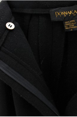 Pantalon Donna Karan noir - Made in Hong Kong en laine vintage
