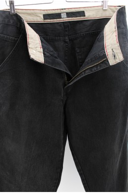 Pantalon Pantacourt jean denim Marithé + Francois Girbaud noir vintage