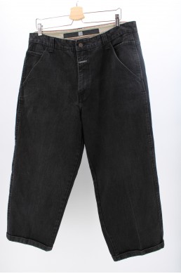Pantalon Pantacourt jean denim Marithé + Francois Girbaud noir