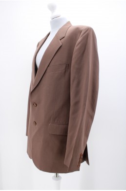 Veste Yves Saint-Laurent marron taupe - Made in France - 100 % pure laine vierge