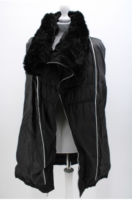 Doudoune Calvin Klein noir type Bomber avec col amovible