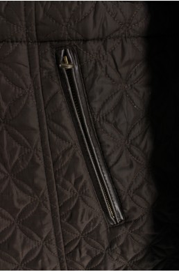 Blouson parka doudoune Andrew Marc New York marron zip