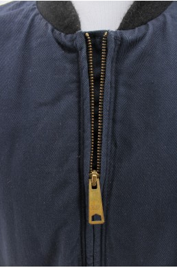 Blouson bomber bleu marine CFOAM Boeing Lockheed Martin AECOM - zip vintage en coton