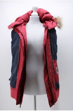 Blouson parka Original Pepe Jeans London bordeaux avec duvet et plumes