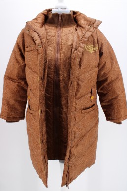 Blouson doudoune Roca Wear (Jay-Z) marron double fermeture éclair