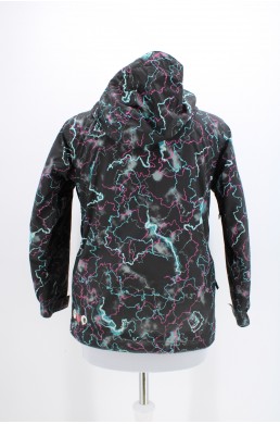 Veste de snowboard noir avec éclairs rose et bleu Burton Dryride