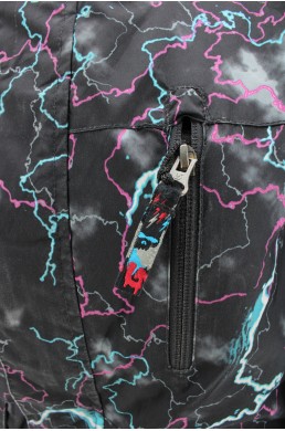 Blouson de ski, veste de snowboard noir avec éclairs rose et bleu Burton Dryride All Access (Snowboarding jacket) zip