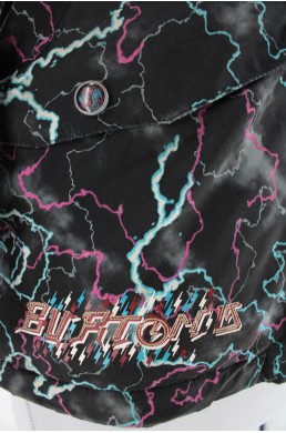 Blouson de ski, veste de snowboard noir avec éclairs rose et bleu Burton Dryride All Access (Snowboarding jacket) logo