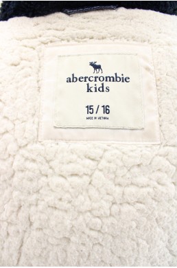 Blouson doudoune Abercrombie bleu marine, rose nacre et argent label