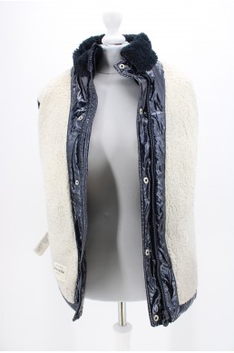 Blouson doudoune Abercrombie bleu argent doublure