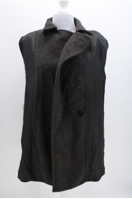 Manteau Talbots gris anthracite Made in USA en laine vintage