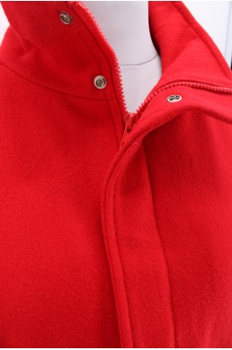 Manteau Sherpa Woolrich rouge style bomber - 100 % laine vierge - Made in USA